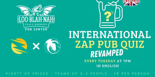 PUB QUIZ in ENGLISH \u2013 every Tuesday at 7 PM