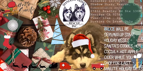 Husky Holiday Bazaar With Bruce the Medical Husky, Santa's Cookies Hot Chocolate and Hot Apple Cider