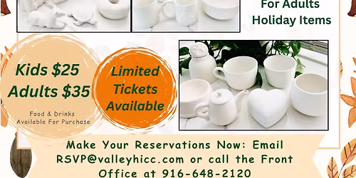 Fall Holiday Pottery Painting @ValleyHi