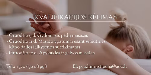 Gydomojo masa\u017eo specialist\u0173 profesin\u0117s kvalifikacijos k\u0117limas