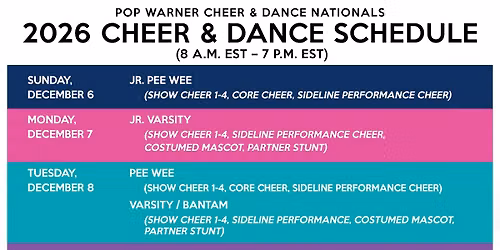 Eastern Region Pop Warner Cheerleading: Pee Wee and Junior Pee Wee