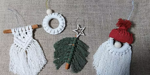 Macrame Christmas  hanging ornaments workshop