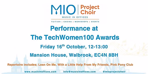 MIO Project Choir - Performance at the TechWomen100 Awards