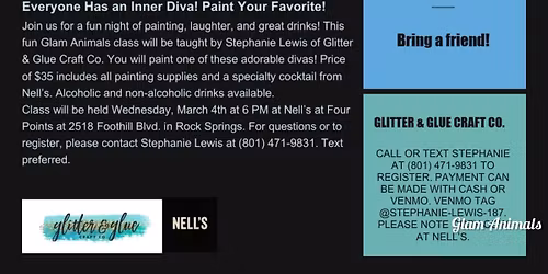 Glam Animals Paint Night @ Nell's
