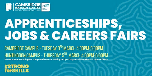 Huntingdon Apprenticeships, Jobs and Careers Fair and Open Day