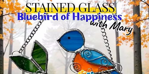 Stained Glass Bluebird of Happiness