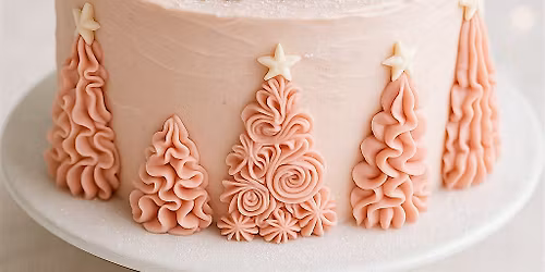 Vintage Pink Holiday Winter Cake
