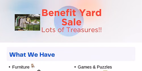 Annual Benefit Yard Sale