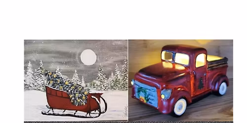 Winter Sleigh Canvas or Ceramic Truck Class Bath Legion