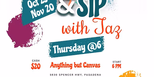 Paint and Sip Thursday - Anything but Canvas
