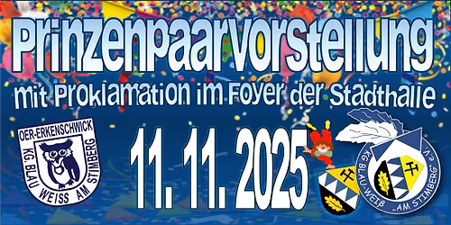 Prinzenpaarvorstellung mit Proklamation