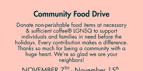 LGNSQ food drive 11\/7 - 11\/15