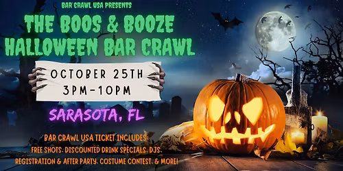 Sarasota Boos & Booze Halloween Bar Crawl, by Bar Crawl USA