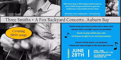 Three Smiths + A Fox Backyard Concerts presents Doug Taylor: Live Music You Love