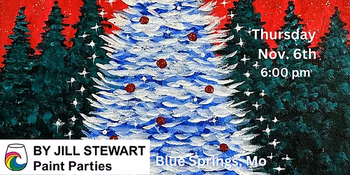 Glittering Tree Paint Party