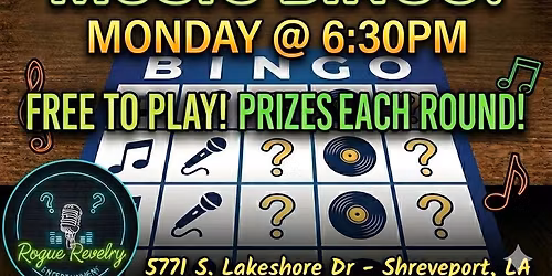 Music Bingo Mondays at Bayou