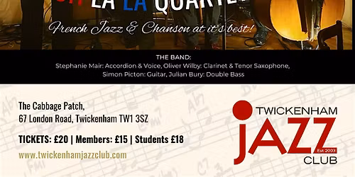 Live Jazz Sessions with Stephanie Mair \u2018Oh La La Quartet\u2019