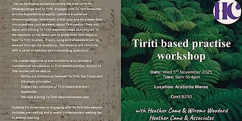 Tiriti based practice workshop