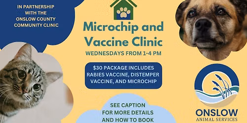 Wellness Wednesday: Microchip, Distempter Vaccine, and Rabies Vaccine (1yr & 3yr options)