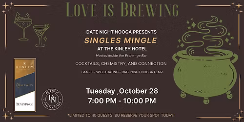 Love is Brewing! Date Night Nooga Presents: Singles Mingle at the Kinley