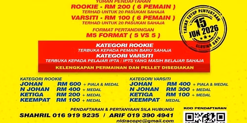 KEJOHANAN PAINTBALL PERINGKAT KOMUNITI SELANGOR & TERBUKA VARSITI 2026