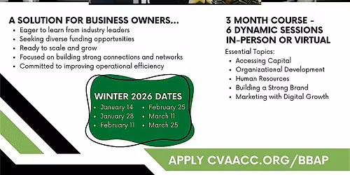 CVAACC Winter 2026 Black Business Accelerator Program