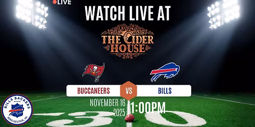 The Tampa Bay Buccaneers vs the Buffalo Bills: Live at The Cider House