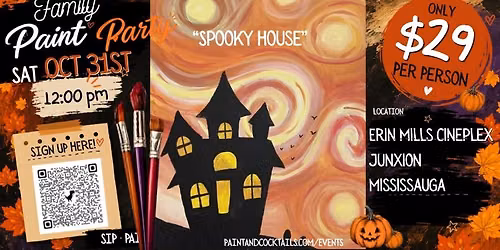\ud83c\udf83 Halloween Family Paint Party At Cineplex Junxion Erin Mills, Miss \ud83c\udfa8