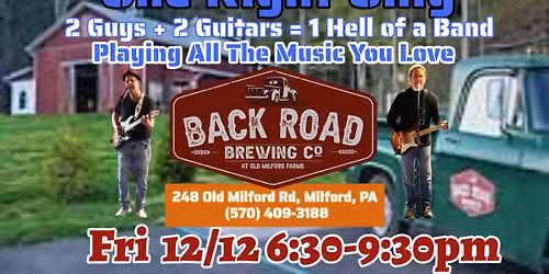 One Night Only back at Back Road Brewing Co !