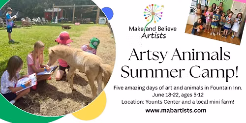 Artsy Animals Summer Camp for Kids (ages 5-8)!