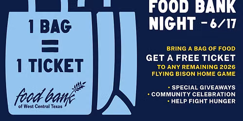 Food Bank Night with the Abilene Flying Bison
