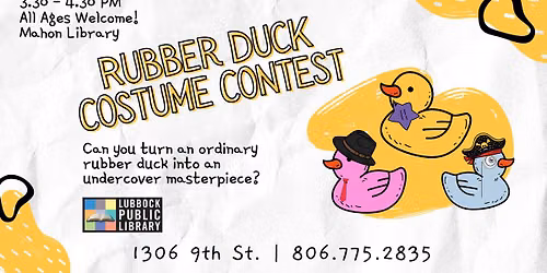 Rubber Duck Costume Contest at Mahon Library