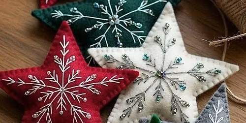 Hand Embroidery Christmas Tree Decorations and Christmas Card Workshops
