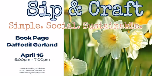 Sip & Craft - Book Page Daffodil Garland