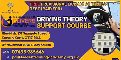 Driving Theory Course, Dover - 5 days