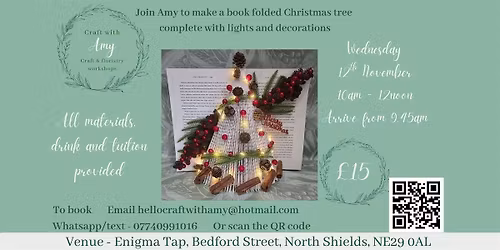 Book folded Christmas Tree workshop - Craft with Amy