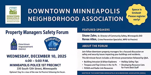 DMNA Safety Forum for Downtown Residential Building Property Managers