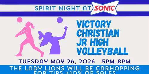 VCS Jr. High Volleyball- Spirit Night at SONIC