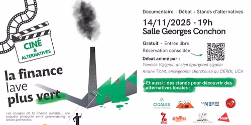 Cin\u00e9 & alternatives - La finance lave plus vert