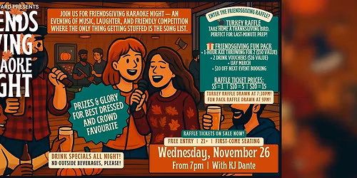 Friendsgiving Karaoke Night At Urban Axe Yard \u2013 Prize Raffle & Contest Winners! | Sierra Vista AZ