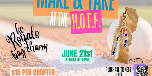Make & Take at the HOFF: KC Royals Baseball Bag Charm \ud83d\udc99\u26be