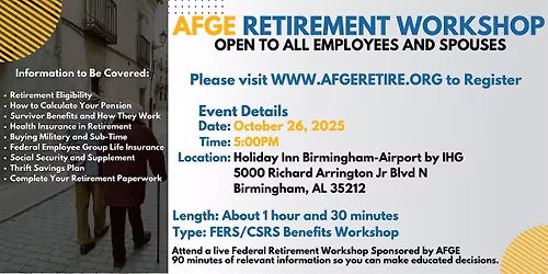Federal Employee Retirement Meeting Birmingham - 10\/26\/25