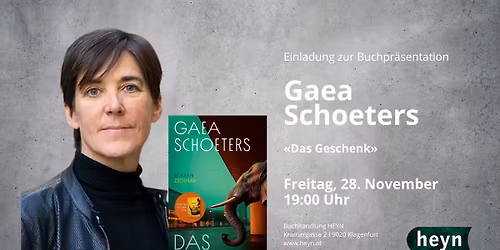 \u00abModerierte Buchpr\u00e4sentation und Lesung mit GAEA SCHOETERS\u00bb
