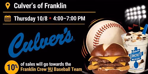 Franklin Crew Culvers Dine Out- 9U