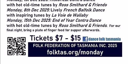 Last Chance to Dance 2025: Monday Night Folk Dancing with Live Music - Contra