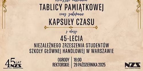 Uroczyste zakopanie Kapsu\u0142y Czasu NZS SGH