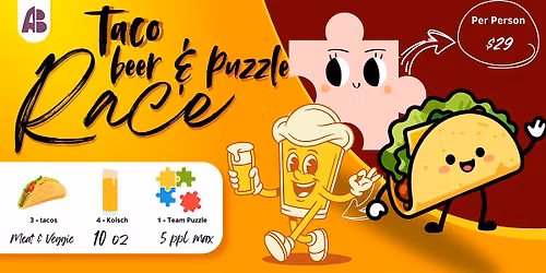 Tacos, Beer & Puzzle Race | 300 Pieces, 4 Pours, 3 Tacos
