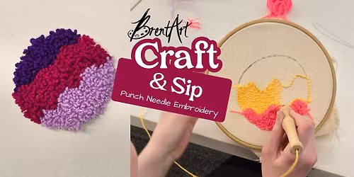 Punch Needle Embroidery Workshop: Craft & Sip at BrentArt's Studio