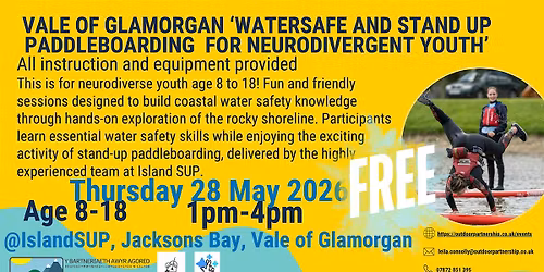 Vale of Glamorgan \u2013 Watersafe Stand Up Paddleboarding for ALN\/ Neurodiverse