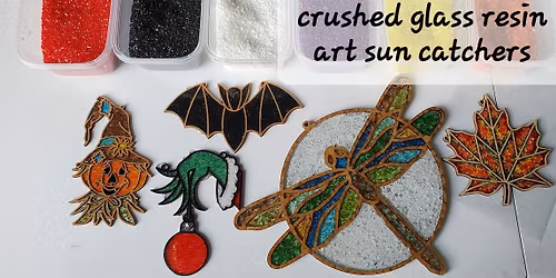 Crushed Glass Resin Art Sun Catcher